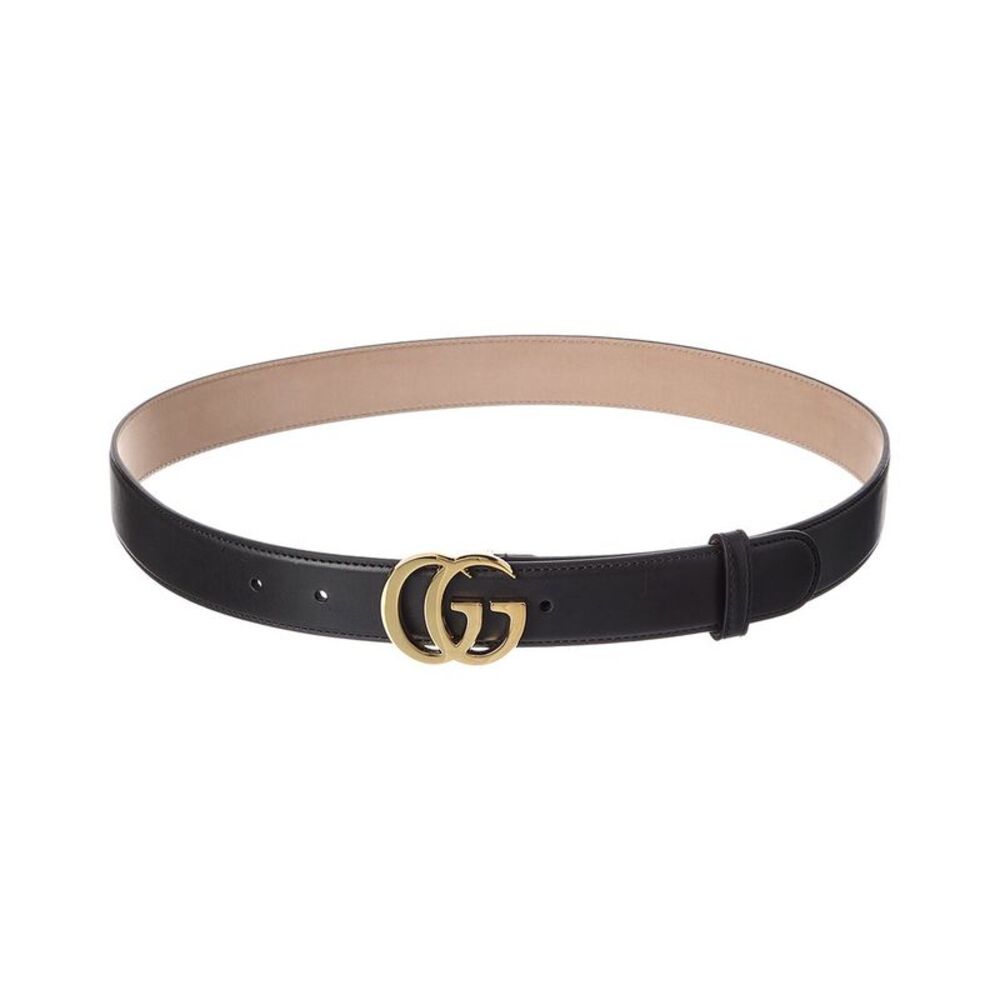 Gucci Gg Marmont Leather Belt, Black